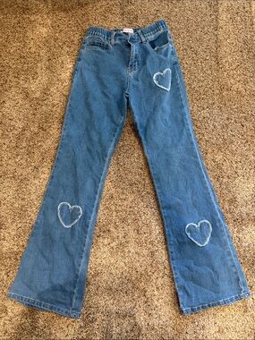 GOGO Blue Heart Patch Kids Jeans
